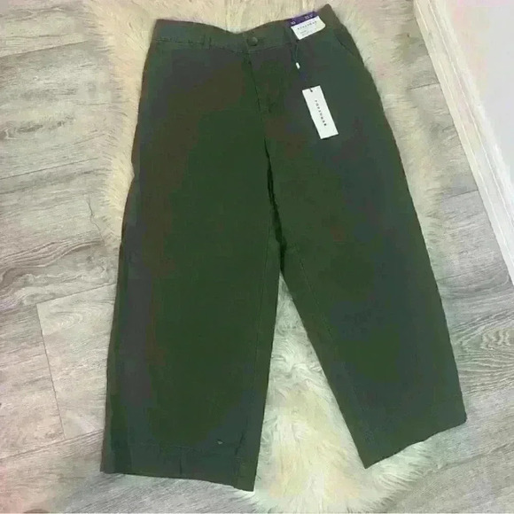 NWT pop sugar green crop wide leg flare high waist sz 10/23.5” - Picture 3 of 8